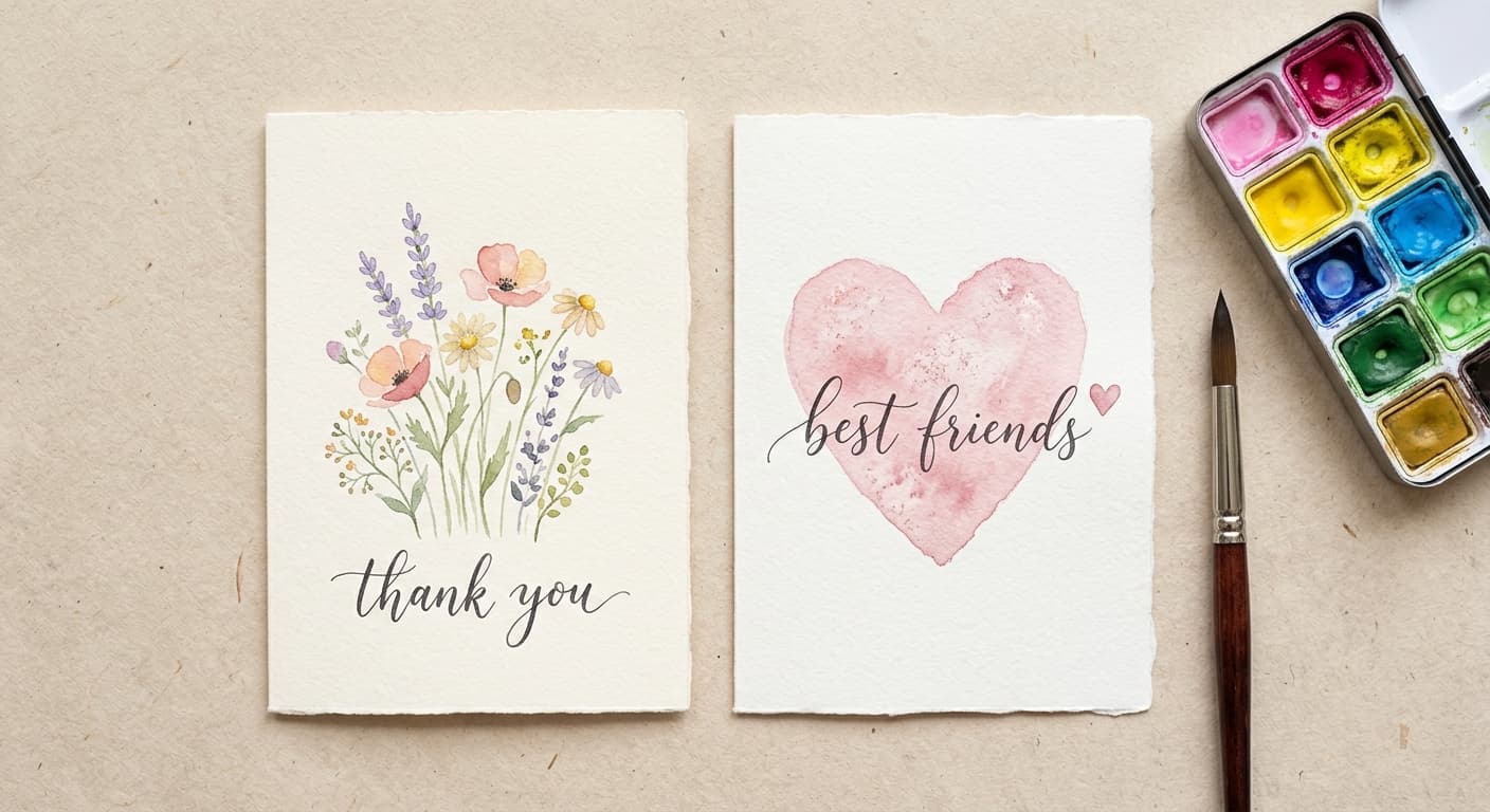 Kids Watercolor Workshop: Make 2 Greeting Cards
